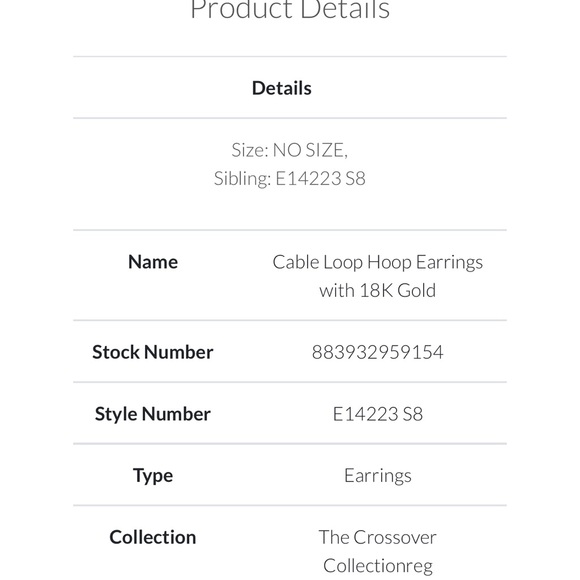 David Yurman Crossover Hoop Earrings - Picture 5 of 6